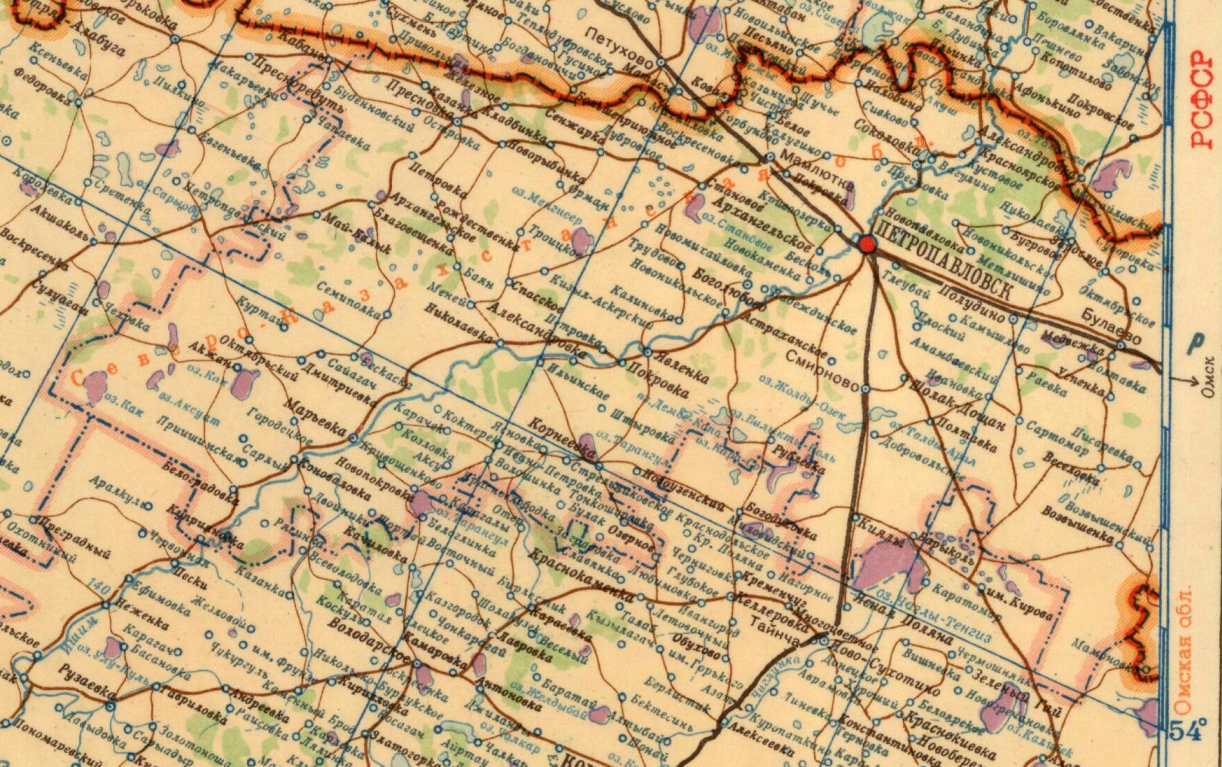 Карта сев казахстанской области