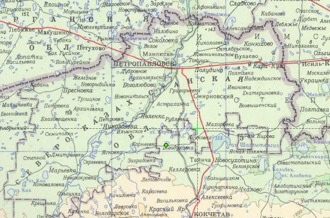 Карта сев казахстанской области