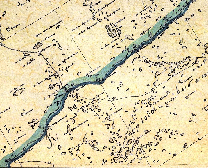 Фрагмент карты Горькой линии, 1816 год