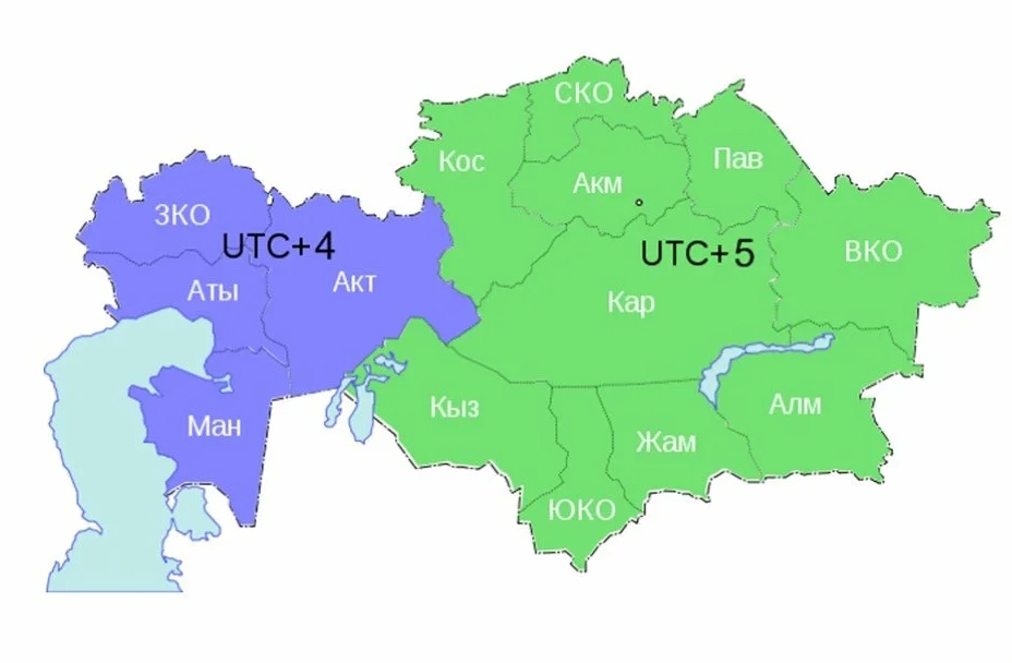 Время в разных городах казахстана